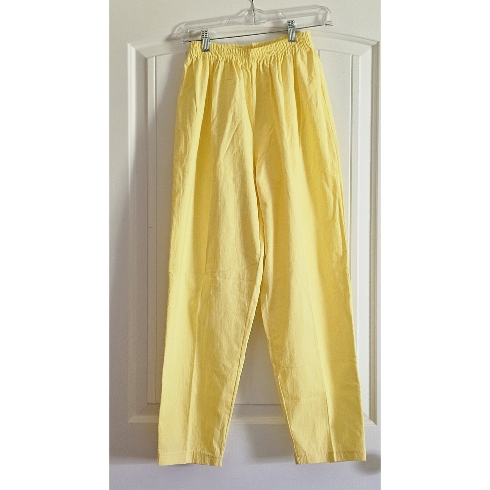 Vintage Women's SK Sport Yellow 2 Piece Set Top Pants Hot Air Balloons Size S - Picture 4 of 16